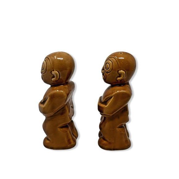 Vintage Trader Vics Japan Tiki Salt and Pepper Shakers Imperial Imports MCM EUC - Picture 4 of 8